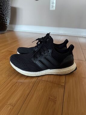 Adidas Black Knit Running Sneakers with White Midsole